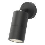 Ortega 1 Light GU10 Matt Black Aluminium Outdoor Adjustable IP65 Spotlight Wall Light With Clear Glass Diffuser