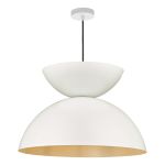 Riya 1 Light E27 Matt Black Adjustable Pendant Features A Large Dome Shade With A Smaller Dome Crown