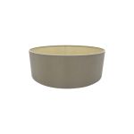 Serena Round Cylinder, 450 x 150mm Dual Faux Silk Fabric Shade, Taupe/Halo Gold