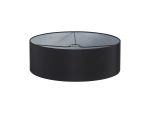 Serena Round Cylinder, 450 x 150mm Faux Silk Fabric Shade, Black