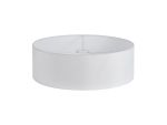Serena Round Cylinder, 450 x 150mm Faux Silk Fabric Shade, White