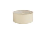 Serena Round Cylinder, 350 x 150mm Faux Silk Fabric Shade, Ivory Pearl/White Laminate