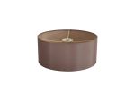 Serena Round Cylinder, 350 x 150mm Dual Faux Silk Fabric Shade, Taupe/Halo Gold