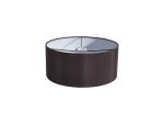 Serena Round Cylinder, 350 x 150mm Faux Silk Fabric Shade, Black