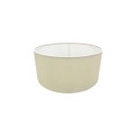 Sigma Round Cylinder, 400 x 180mm Faux Silk Fabric Shade, Ivory Pearl/White Laminate