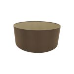 Sigma Round Cylinder, 500 x 200mm Dual Faux Silk Fabric Shade, Raw Cocoa/Grecian Bronze