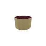 Sigma Round Cylinder, 300 x 170mm Dual Faux Silk Fabric Shade, Antique Gold/Ruby