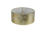 Sigma Round Cylinder, 400 x 180mm Gold Leaf With White Lining Shade
