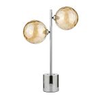 Spiral 2 Light G9 Polished Chrome Table Lamp C/W Inline Switch C/W Champagne Dimpled Glass Shades