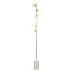 Spiral 6 Light G9 Polished Chrome Floor Lamp With Inline Foot Switch C/W Opal Glass Shades