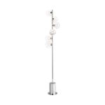 Spiral 6 Light G9 Polished Chrome Floor Lamp With Inline Foot Switch C/W 12cm Opal & Clear Ribbed Glass Shades