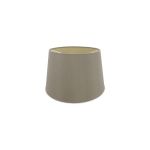 Sutton Dual Mount Round Empire, 280/350 x 220mm Dual Faux Silk Fabric Shade, Taupe/Pilot Gold