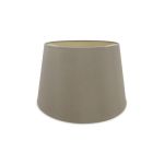 Sutton Dual Mount Round Empire, 350/450 x 280mm Dual Faux Silk Fabric Shade, Taupe/Pilot Gold