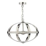 Symbol 3 Light E14 Satin Chrome Adjustable Slightly Flattened Circle Pendant