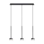 Tonic Linear Pendant, 3 Light GX53 (12W, Not Included), Chrome/Black/Clear Glass