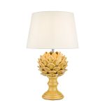 Violetta 1 Light E27 Yellow Ceramic Table Lamp With Inline Switch (Base Only)