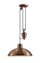 Wellington Pulley System Pendant 1 Light E27 Antique Copper