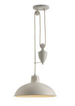 Wellington Pulley System Pendant 1 Light E27 Matt White