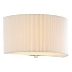 Znew_yorkza 1 Light E27 Ccrain Micro Pleat Shade Wall Light With Tempered Glass Diffuser And Polished Chrome Ficorstonl
