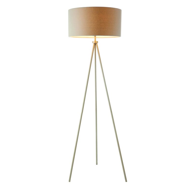 Tri 1 Light E27 Matt Nickel Floor Lamp In A Tripod Design With ...