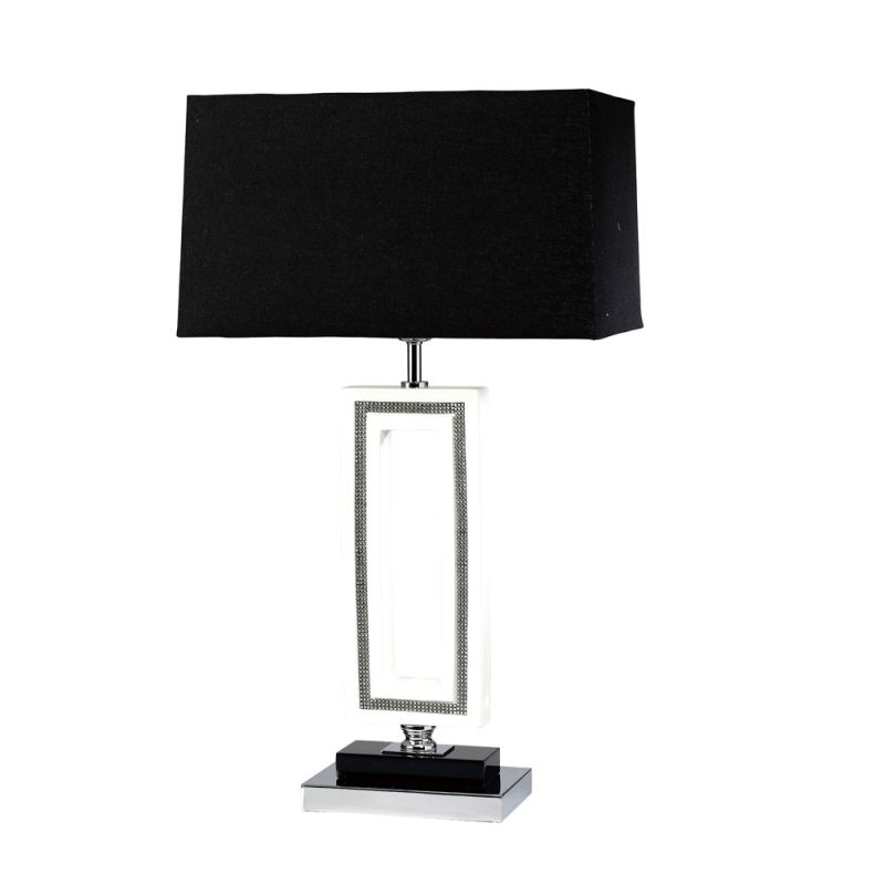 DH Linea Table Lamp Rectangle 1 Light E27 With Black Shade