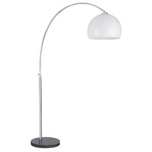 Arcs Floor Lamp - 1 Light Chrome/White Shade Black Base