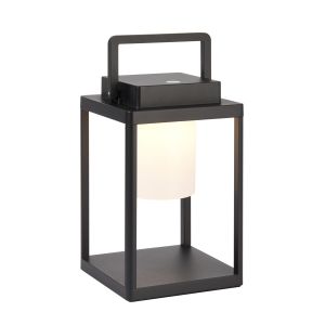 Voyage 1 Light 3.15W Integrated LED 230lm Warm White Matt Black IP44 Rechargeable USB Table/Hanging Lamp With 3 Stage Touch Dimemr