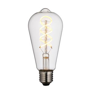 Twist E27 Clear Glass 4W LED Pear Shaped Dimmable Bulb 2200K, 265lm
