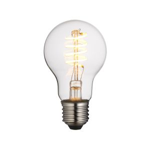 Spiral E27 Clear Glass 4W LED GLS Shaped Dimmable Bulb 2200K, 265lm