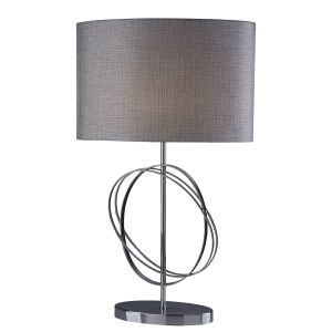 Coventry Table Lamp Chrome Rings With Silver Oval Shade