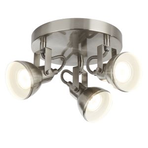 Focus - 3 Light Satin Silver Industrial Spotlight Disc