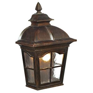 Pompeii - 1 Light Outdoor Wall Bracket, Brown, Water Glass