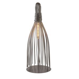 Caraffe Twisted Cage Frame Table Lamp, Grey