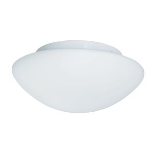 Bathroom IP44 1 Light - White Flush Opal Glass Fitting 23cm