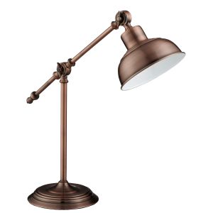 Macbeth Industrial Adjustable Table Lamp, Antique Copper