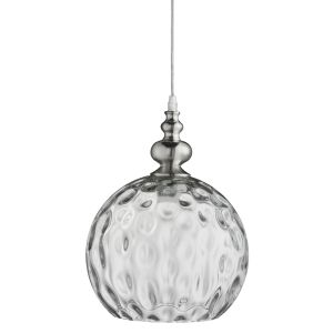 Indiana - 1 Light Pendant, Satin Silver, Clear Glass