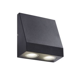 Outdoor LED 2 Light Wall Light - Frosted Glass