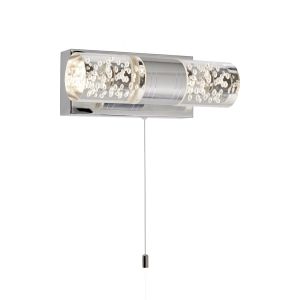 Single LED Bathroom Wall Light Polished Chrome Finish Switched