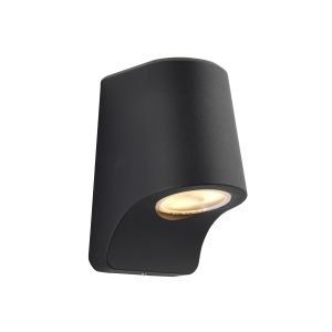Pronto 1 Light 8W Integrated LED 2700K, 240lm Matt Black Die Cast IP44 Outdoor Wall Light With Frosted Glass