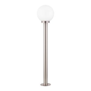 Nisia 1 Light E27 Outdoor IP44 Post Stainless Steel With Satinated Glass