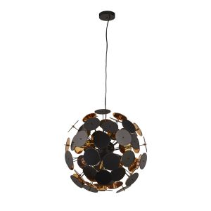 Searchlight 3076-6BG Discus 6 Light Pendant Black/Gold Finish