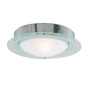 Bathroom IP44 1 Light - Chrome Flush Clear/Opal Glass