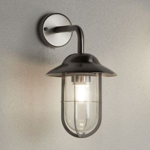 Genoa - 1 Light Outdoor Pendant, Satin Silver, Clear Glass