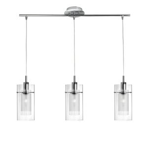 Duo I - Chrome 3 Light Bar Fitting - Double Glass