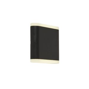 Single LED Outdoor Wall Light Matt Black/Frosted Diffuser Finish