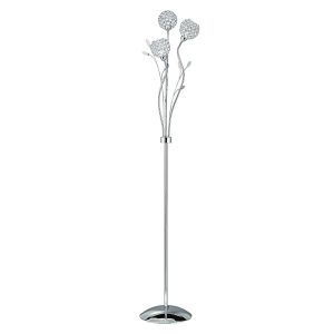 Bellis II - 3 Light Floor Lamp, Chrome, Clear Glass Deco Shades