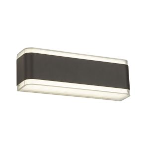 LED Outdoor Wall Light, Dark Grey/Clear/White