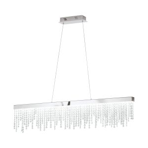 Antelao 1 Light LED Integrated 32W, Double Insulated, 220V Adjustable Pendant Polished Chrome With Crystal