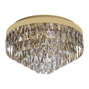 Valparaiso 8 Light E14 Gold Flush Ceiling Light With Crystals