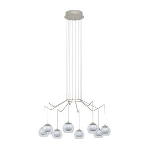 Rovigana 8 Light, Double Insulated, 220V LED Integrated Adjustable Champagne Pendant With Glass